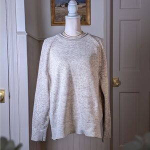 Lululemon XL Oatmeal Marled Textured Knit Crewneck Oversized Sweater